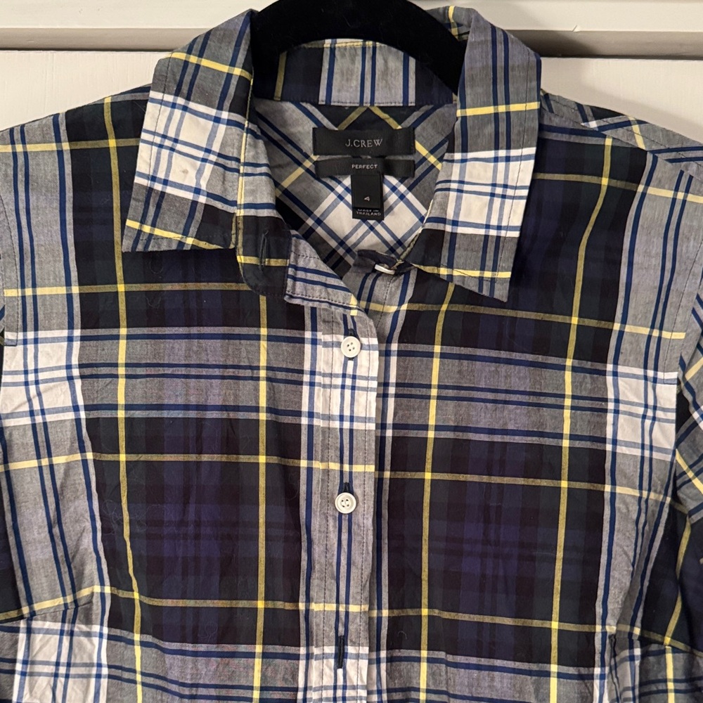 J. Crew Women’s Blue Plaid Shirt